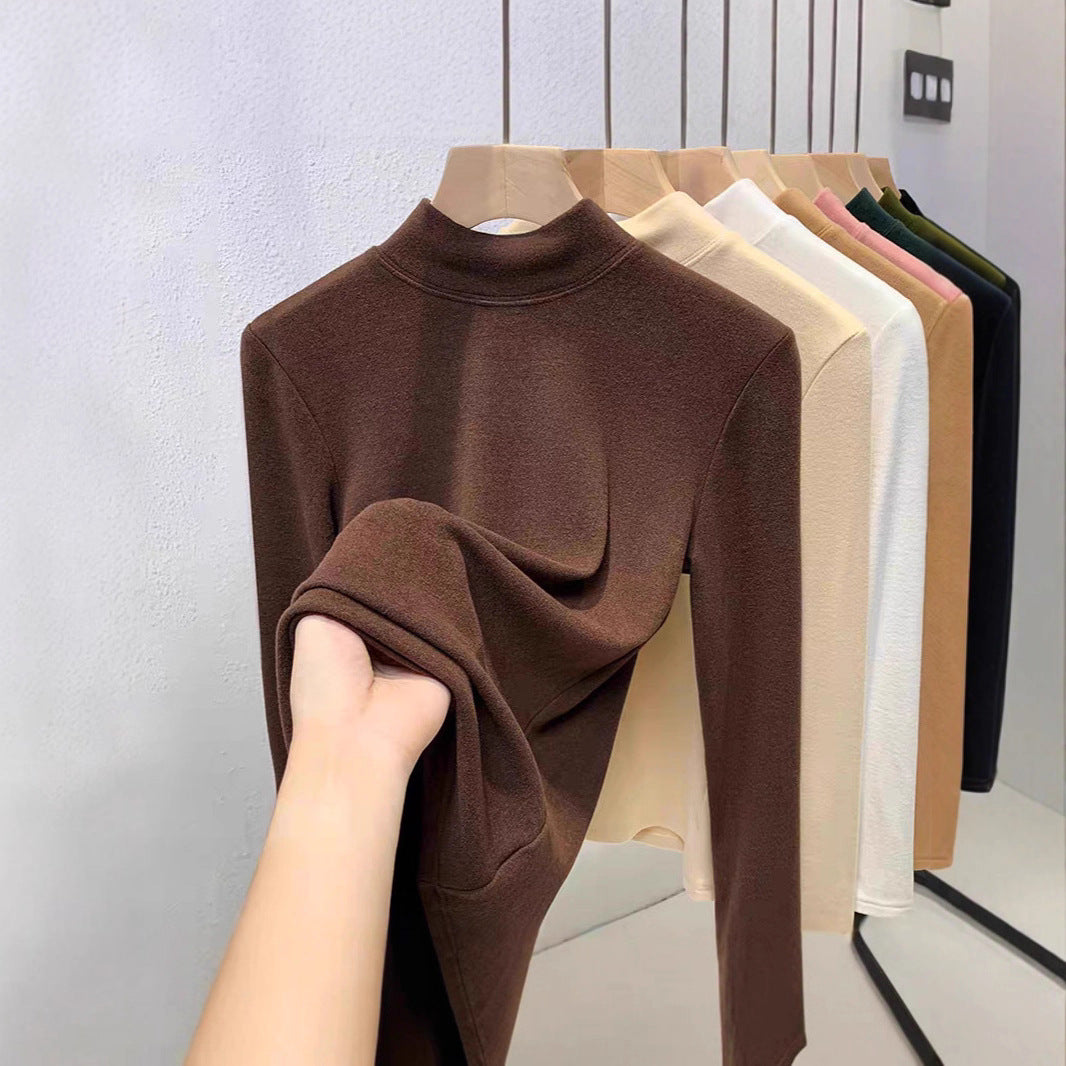 Damen-Thermo-Unterziehshirt, halbhoher Kragen, gefüttert