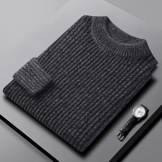 Herren-Chenille-Pullover mit hohem Kragen