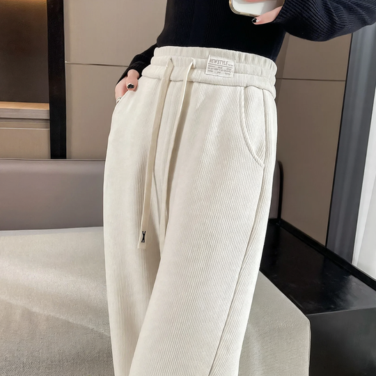 Damen-Freizeithose, Cord, weiter Schnitt
