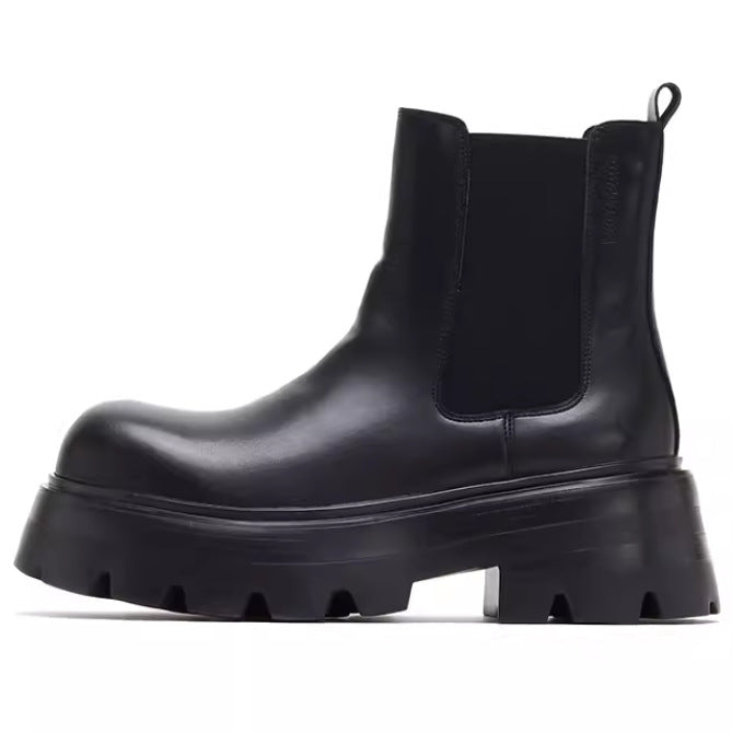 Herren-Chelsea-Boots aus Leder, hohe Form, rutschfest