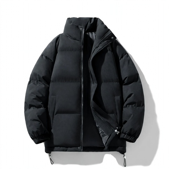 Unisex Steppjacke, Stehkragen, gefüttert, einfarbig
