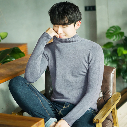 Herren-Rollkragenpullover, gefüttert, warm