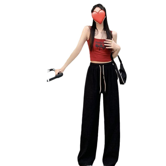 Damen-Cordhose mit weitem Bein und Kordelzug