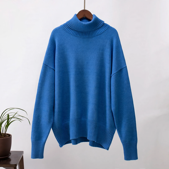 Eleganter, lockerer Damen-Rollkragenpullover