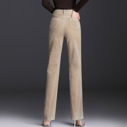 Kord-Freizeithose, gerade geschnitten, für Damen