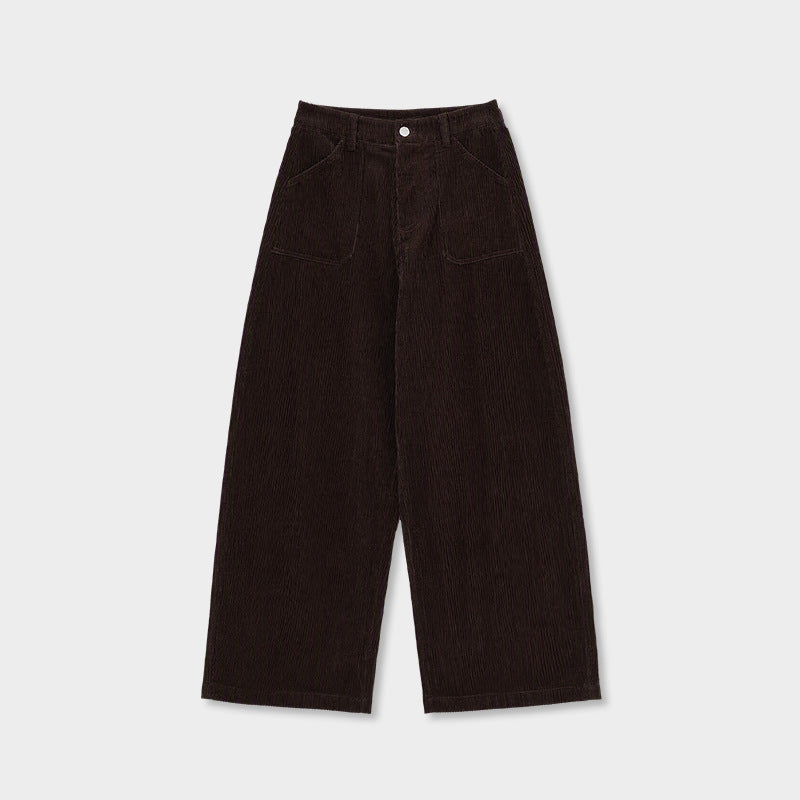 Cordhose mit hohem Bund und weitem Bein