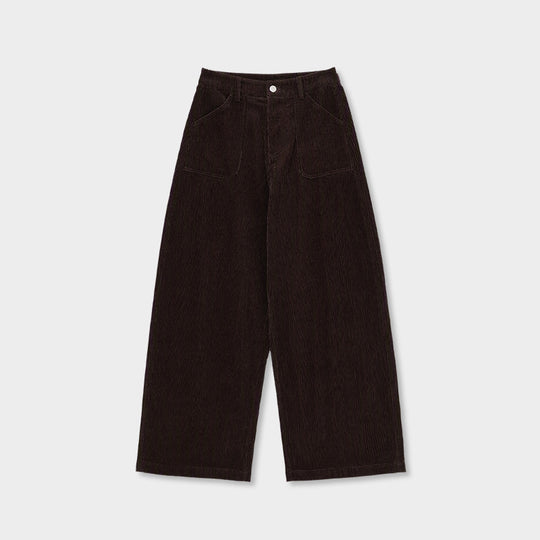 Cordhose mit hohem Bund und weitem Bein