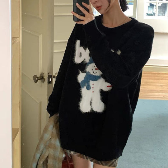 Lockerer Damen-Strickpullover im entspannten Stil