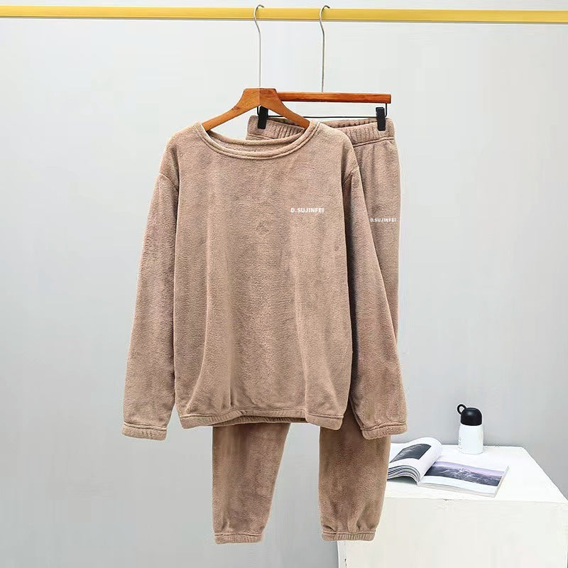 Warmer Korallenfleece-Hausanzug, Unisex, für kalte Tage