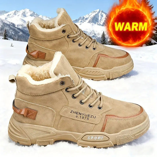 Gefütterte Herren-Winterstiefel, hoher Schaft