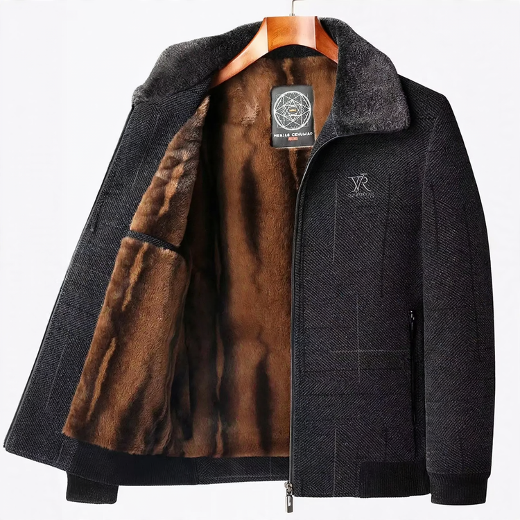 Herren-Winterjacke, Chenille, gefüttert, für Senioren