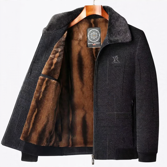 Herren-Winterjacke, Chenille, gefüttert, für Senioren