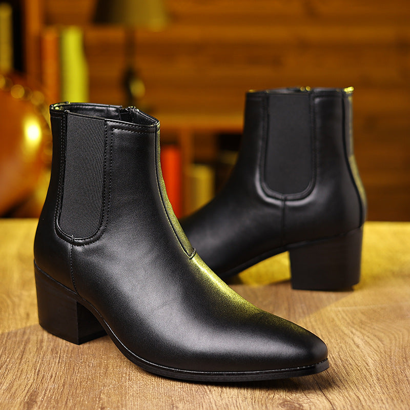 Herren Chelsea-Stiefel, spitz zulaufend, seitlicher Reißverschluss