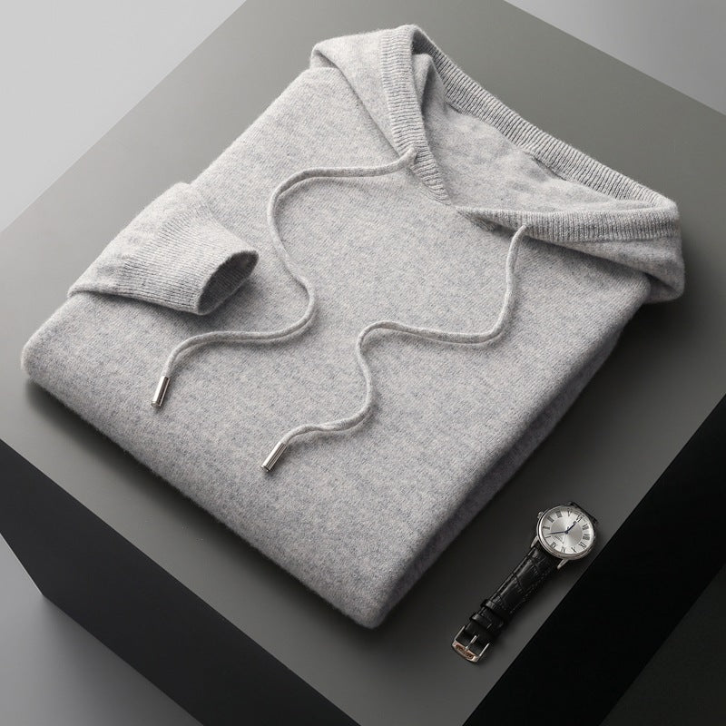 Herren-Kapuzenpullover aus Kaschmir-Wolle-Mix