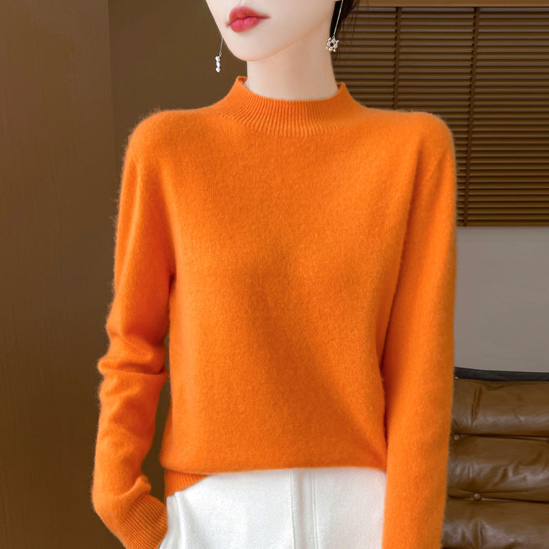 Damen-Wollpullover, nahtlos, 100% Wolle