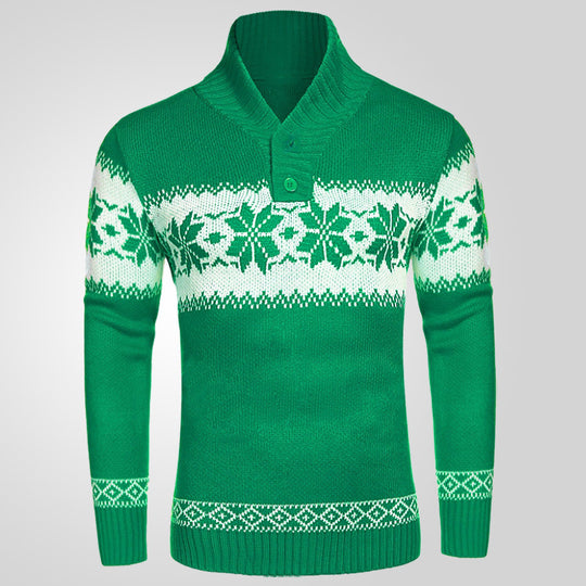 Weihnachts-Strickpullover, Jacquard-Muster, Langarm