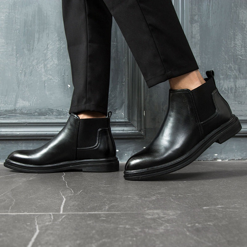 Herren-Chelsea-Stiefel, spitz zulaufend, gefüttert