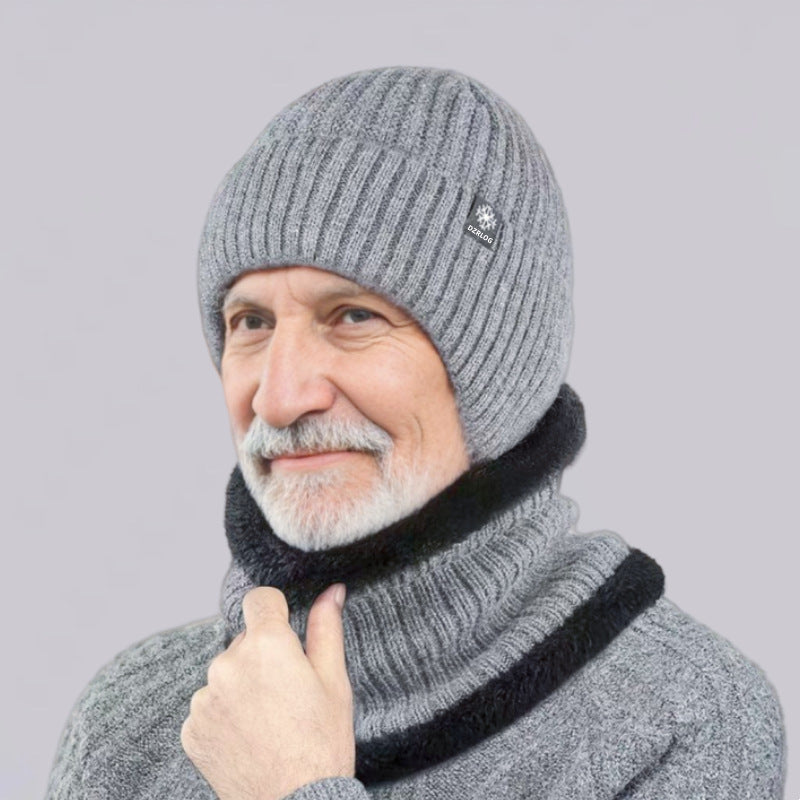 Winter-Strickmützen- und Schal-Set für Herren