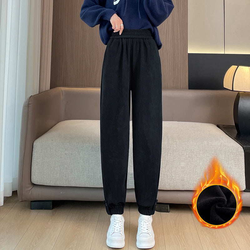 Damen-Freizeithose aus Chenille mit Bündchen