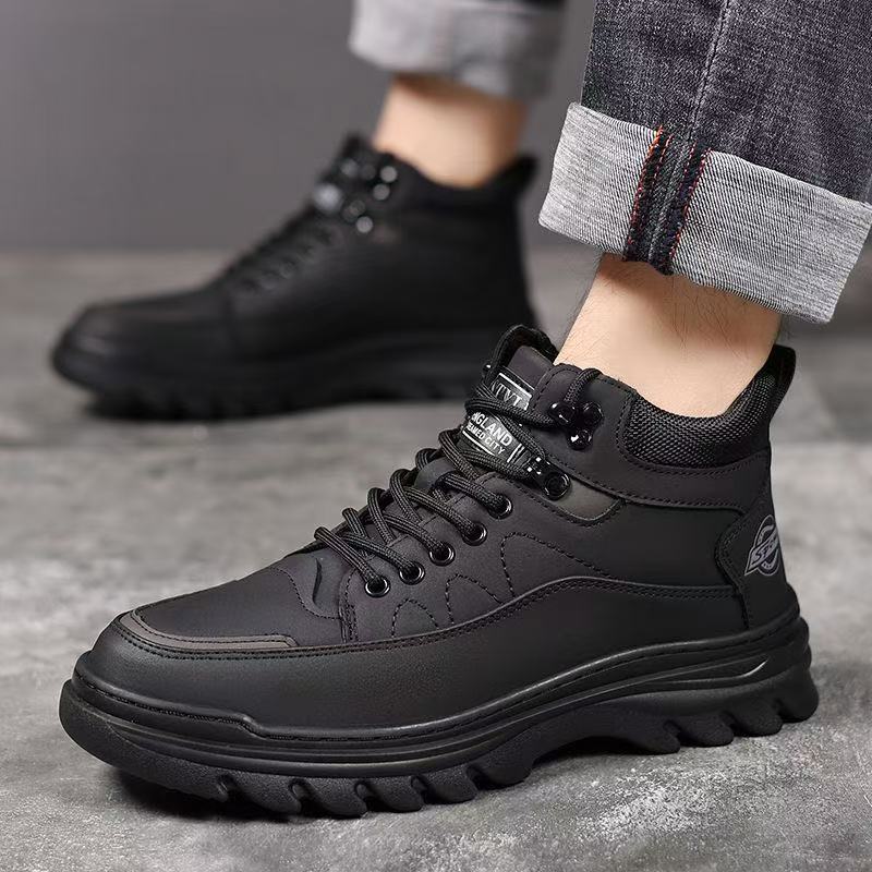Gefütterte Herren-Winterstiefel, rutschfest, warm
