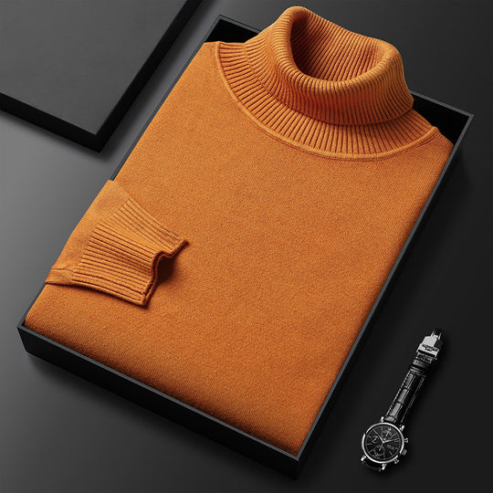 Herren-Rollkragenpullover, elastisch und körperbetont