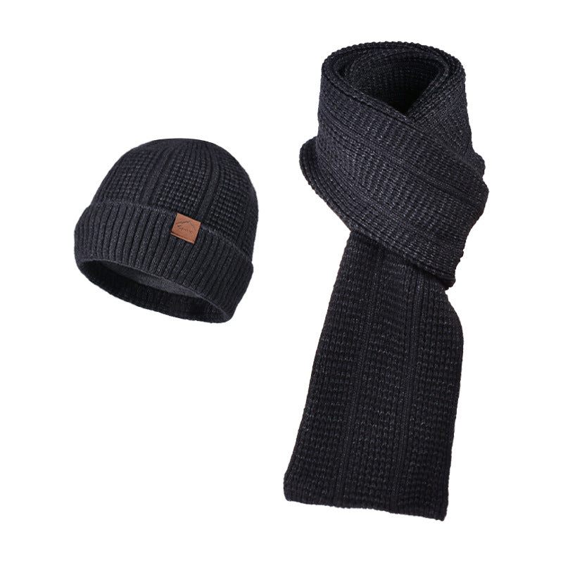 Strickmützen- und Schal-Set für Herren, wärmend
