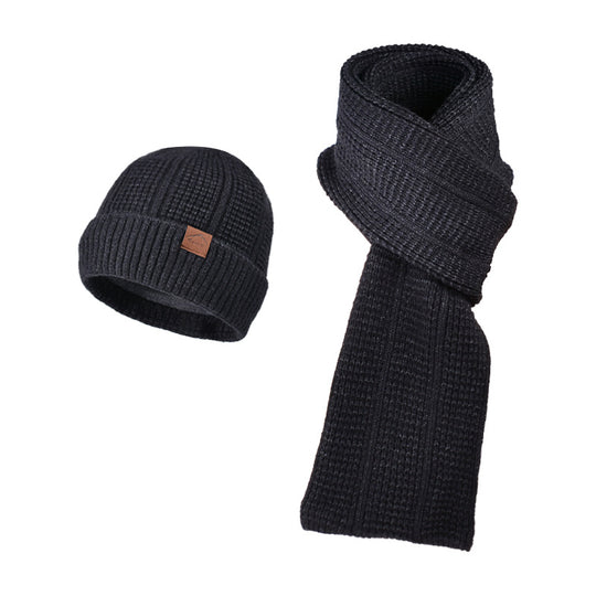 Strickmützen- und Schal-Set für Herren, wärmend