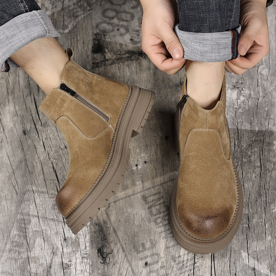 Herren Chelsea-Stiefel aus Leder im Vintage-Stil
