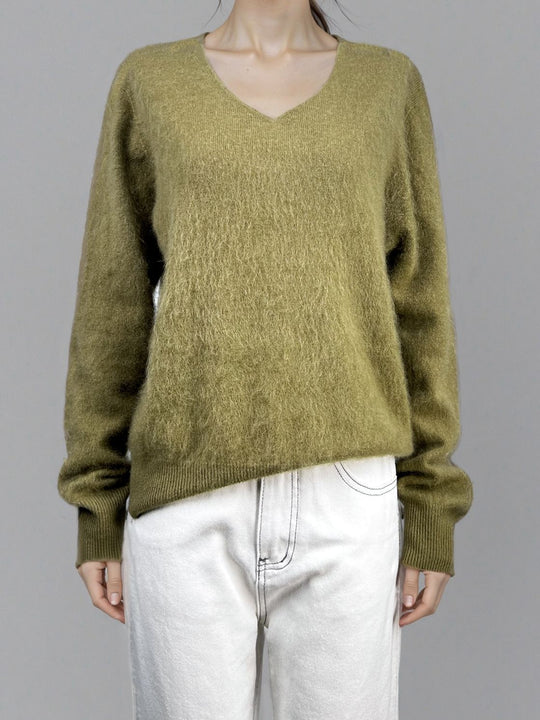 Damen-Wollpullover, Kaschmir-Mix, Rundhalsausschnitt