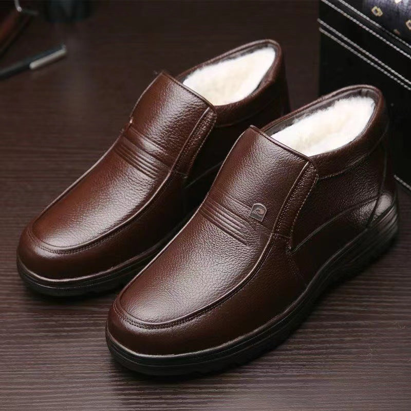 Gefütterte Herren-Winterstiefel mit Lammfell-Futter