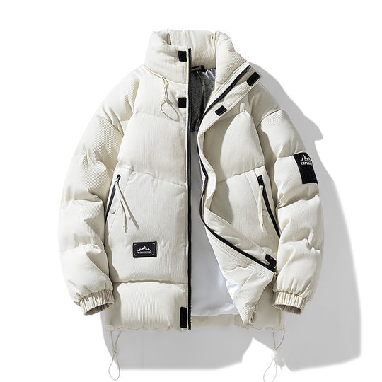 Gefütterte Herren-Winterjacke mit Stehkragen, große Größen