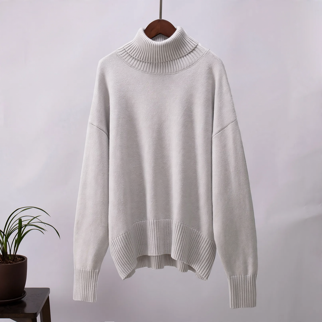 Eleganter, lockerer Damen-Rollkragenpullover