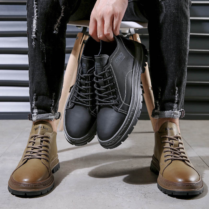 Herren-Chelsea-Stiefel aus Leder, rutschfest, flacher Absatz