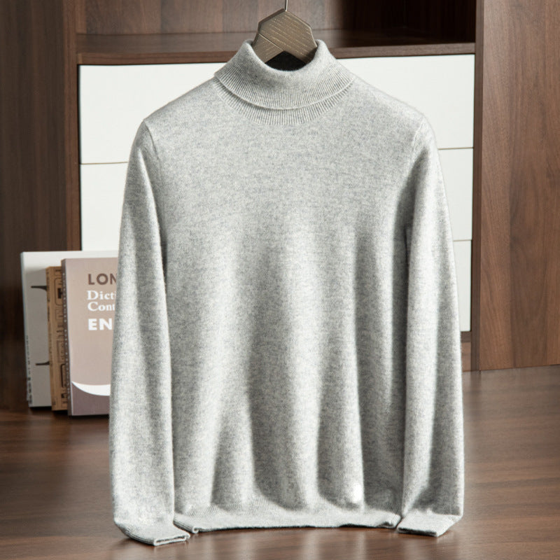 Herren-Wollpullover mit Stehkragen, locker und warm