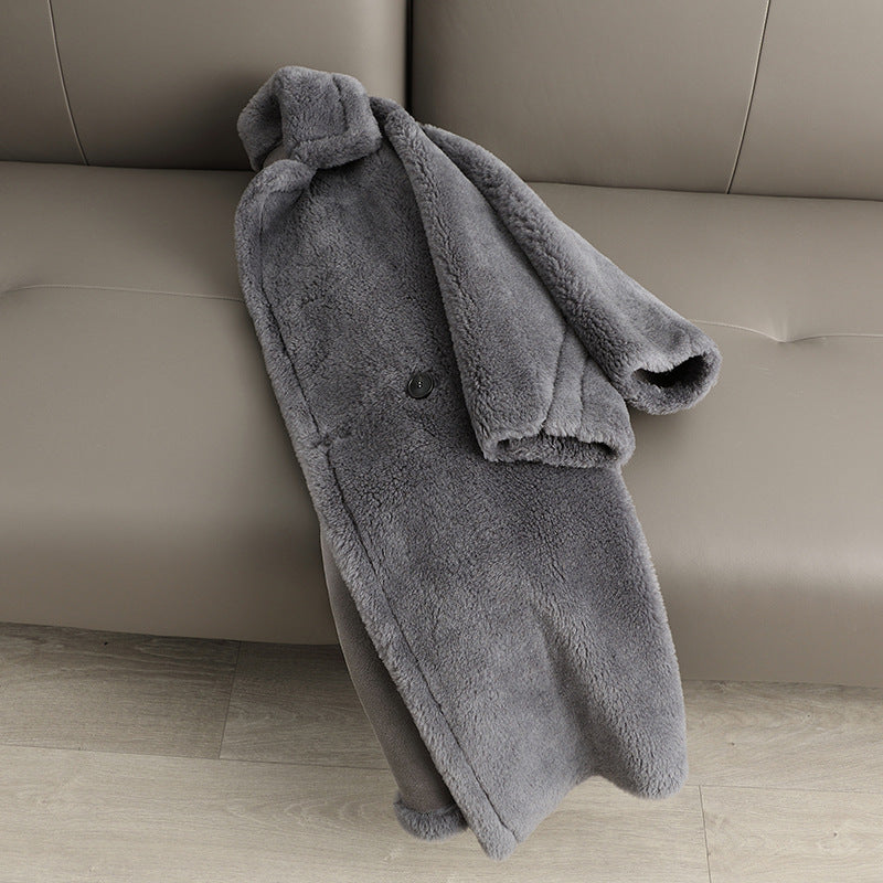 Teddy-Mantel mit Reverskragen, Damen