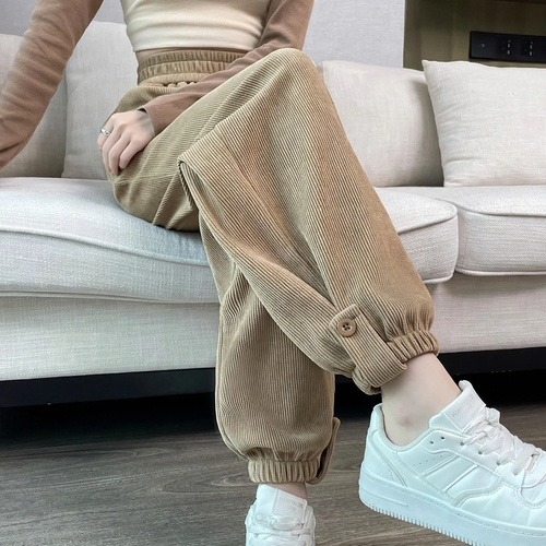 Damen-Cord-Cargohose, lässiger Schnitt