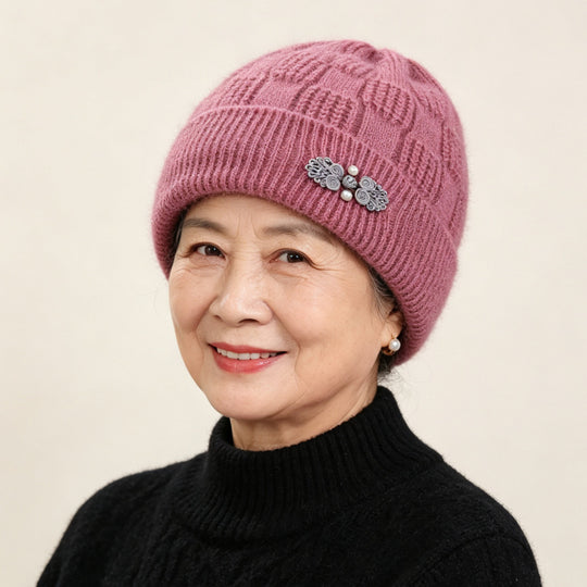 Strick-Set für Damen: Mütze und Schal, gefüttert