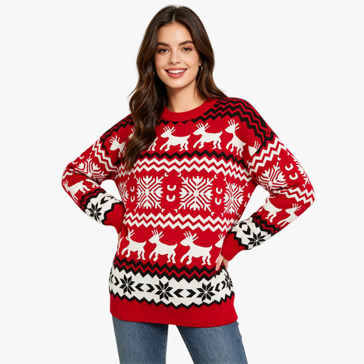 Weihnachtspullover mit Jacquard-Muster, Unisex