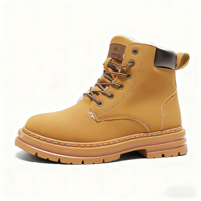 Gefütterte Herren-Winterstiefel, mittelhoher Schaft, warm