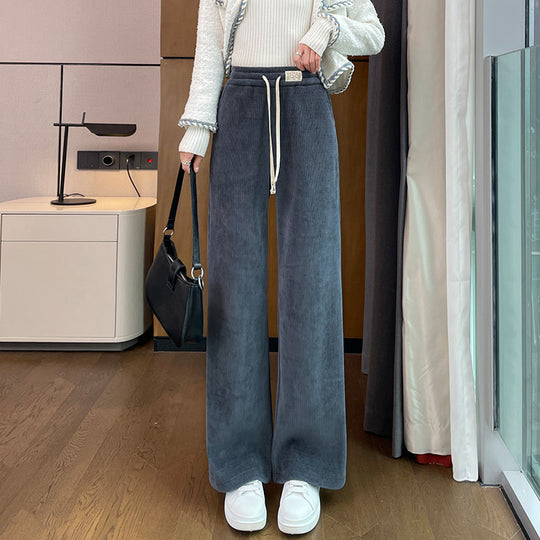 Chenille-Cord-Weithose für Damen, gefüttert