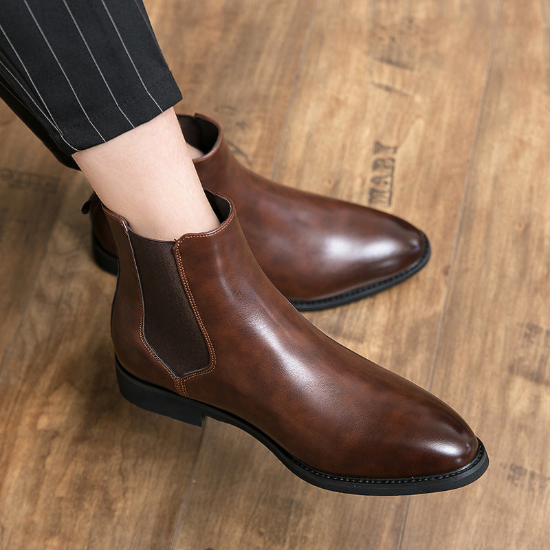 Gefütterte Chelsea-Stiefel für Herren, Kunstleder