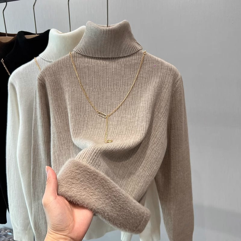 Damen-Unterzieh-Pullover mit Fleece-Futter