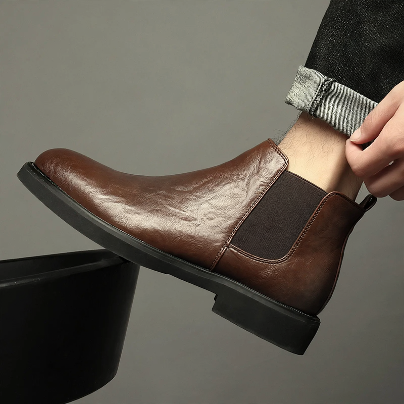 Moderne Herren-Chelsea-Boots mit seitlichem Reißverschluss