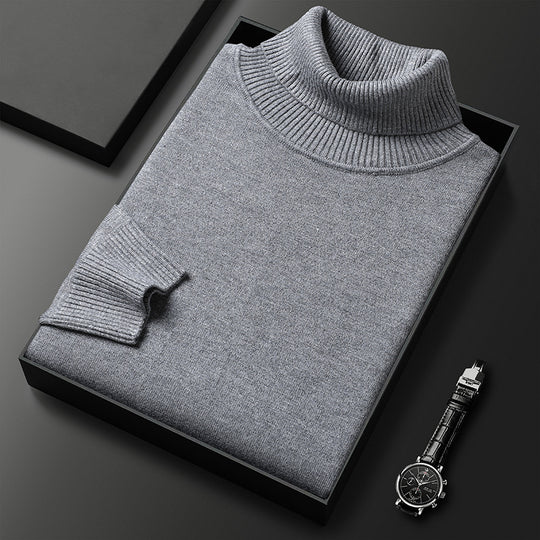 Herren-Rollkragenpullover, elastisch und körperbetont