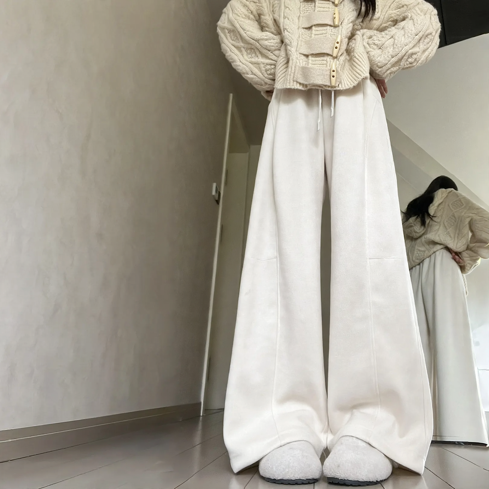Kord-Weithose für Damen, hoch tailliert, gefüttert