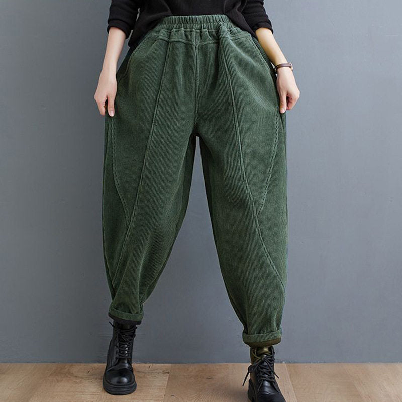 Kordhose für Damen, weiter Schnitt, gefüttert