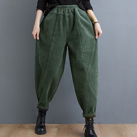Kordhose für Damen, weiter Schnitt, gefüttert