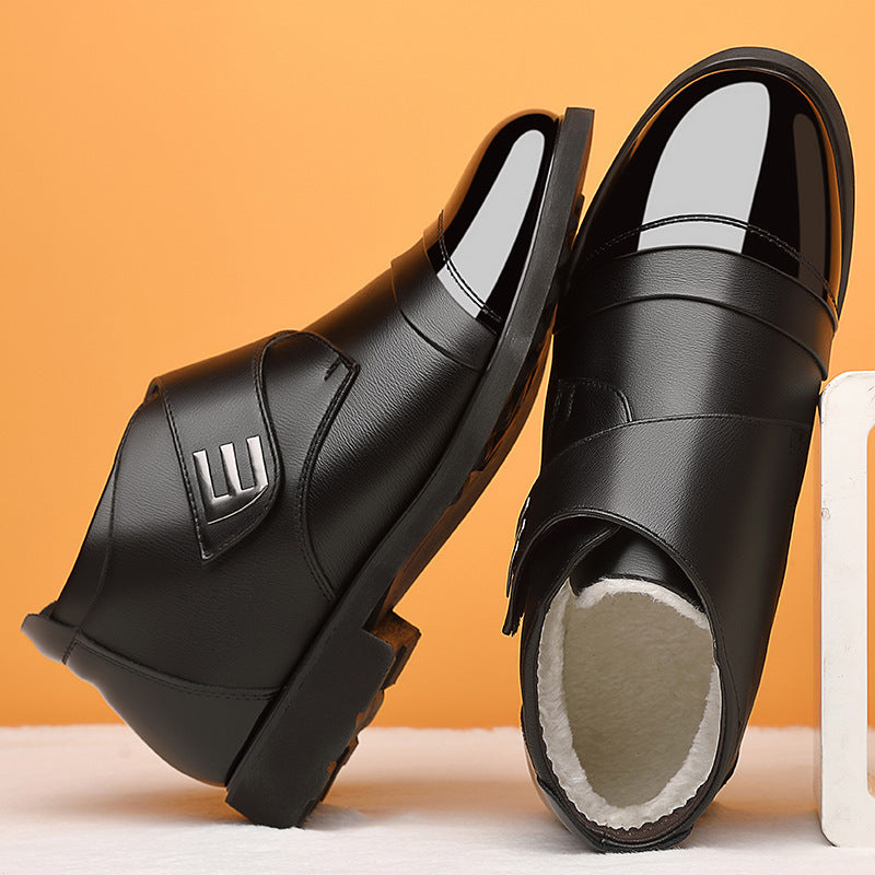 Gefütterte Herren-Stiefel mit Klettverschluss