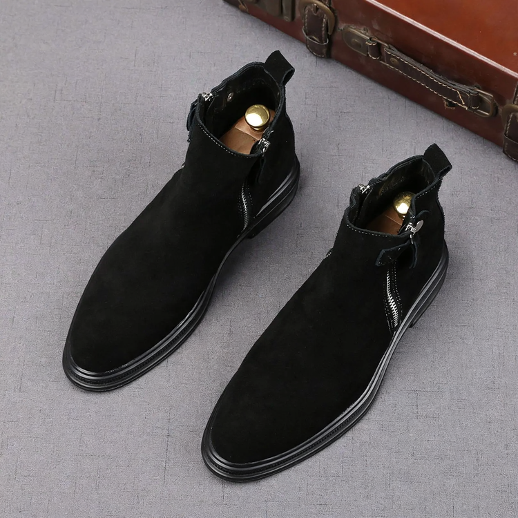 Herren Chelsea-Stiefel, Wildleder-Optik, gefüttert