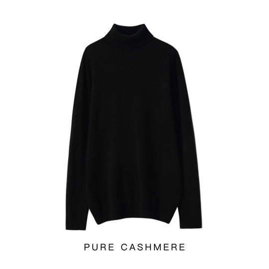 Herren-Rollkragenpullover aus reiner Wolle, Strick